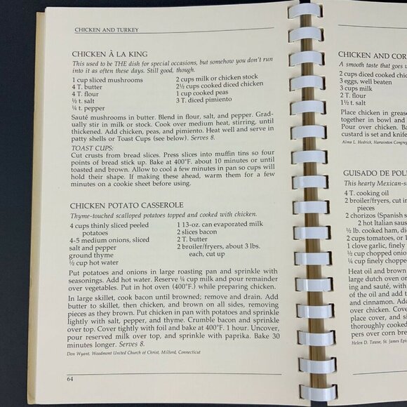 Yankee Church Supper Cookbook 1985 Spiral-Bound Recipes for Family & Crowd Meals - Picture 7 of 10